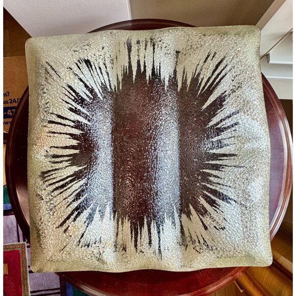 Mid-Century Modern Silver Burst Acrylic Platter Serving Tray Vintage 1960s-1970s - Picture 1 of 13